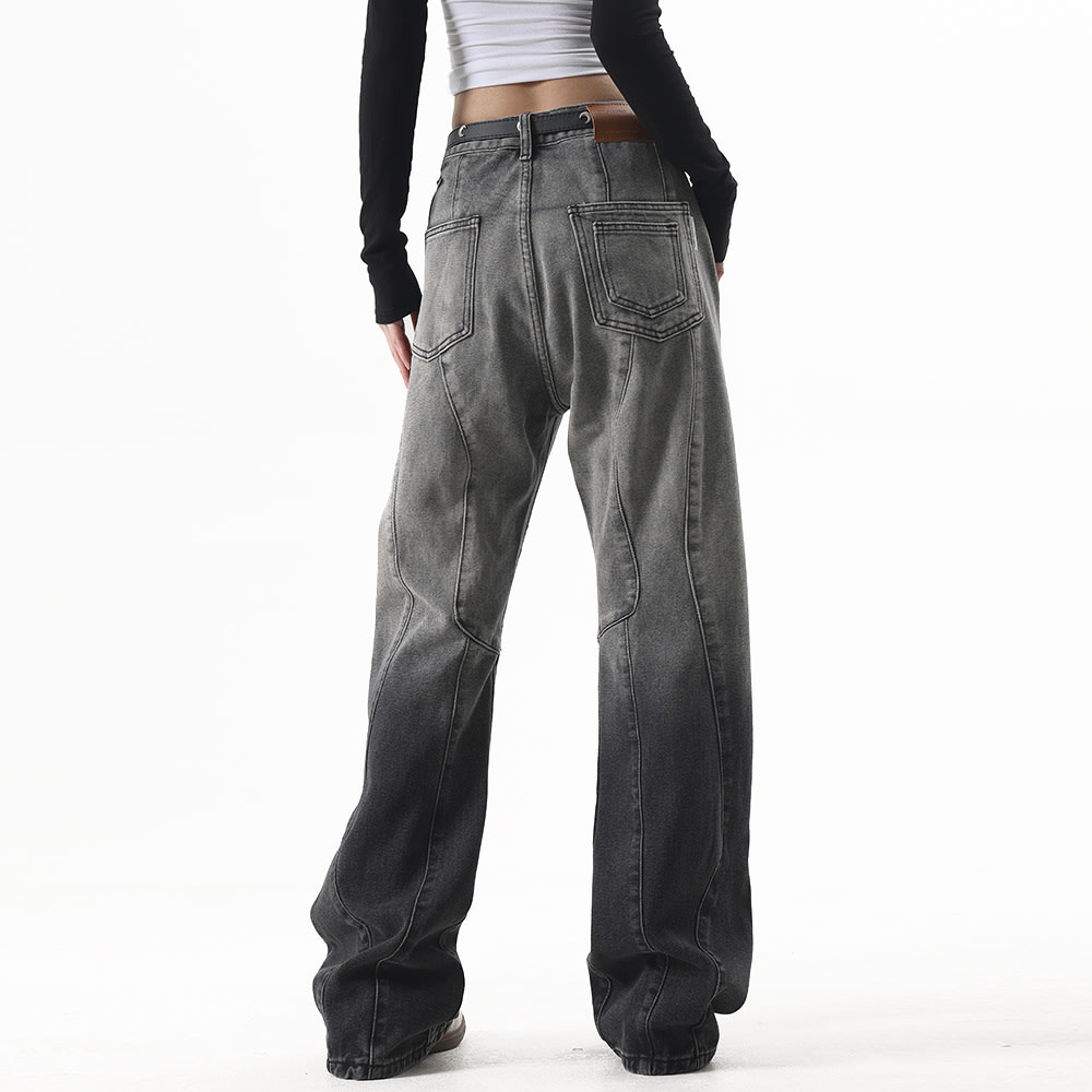 Fashion Tie-dye Gradient Denim Trousers Men view 23
