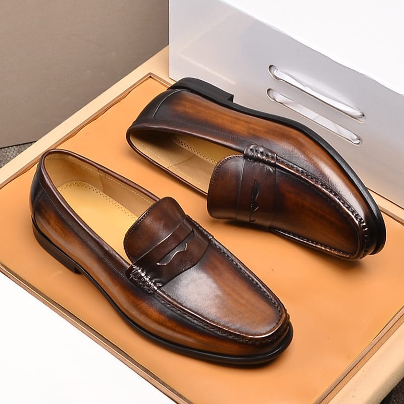 Men's Fashion Breathable Casual Leather Shoes view 6
