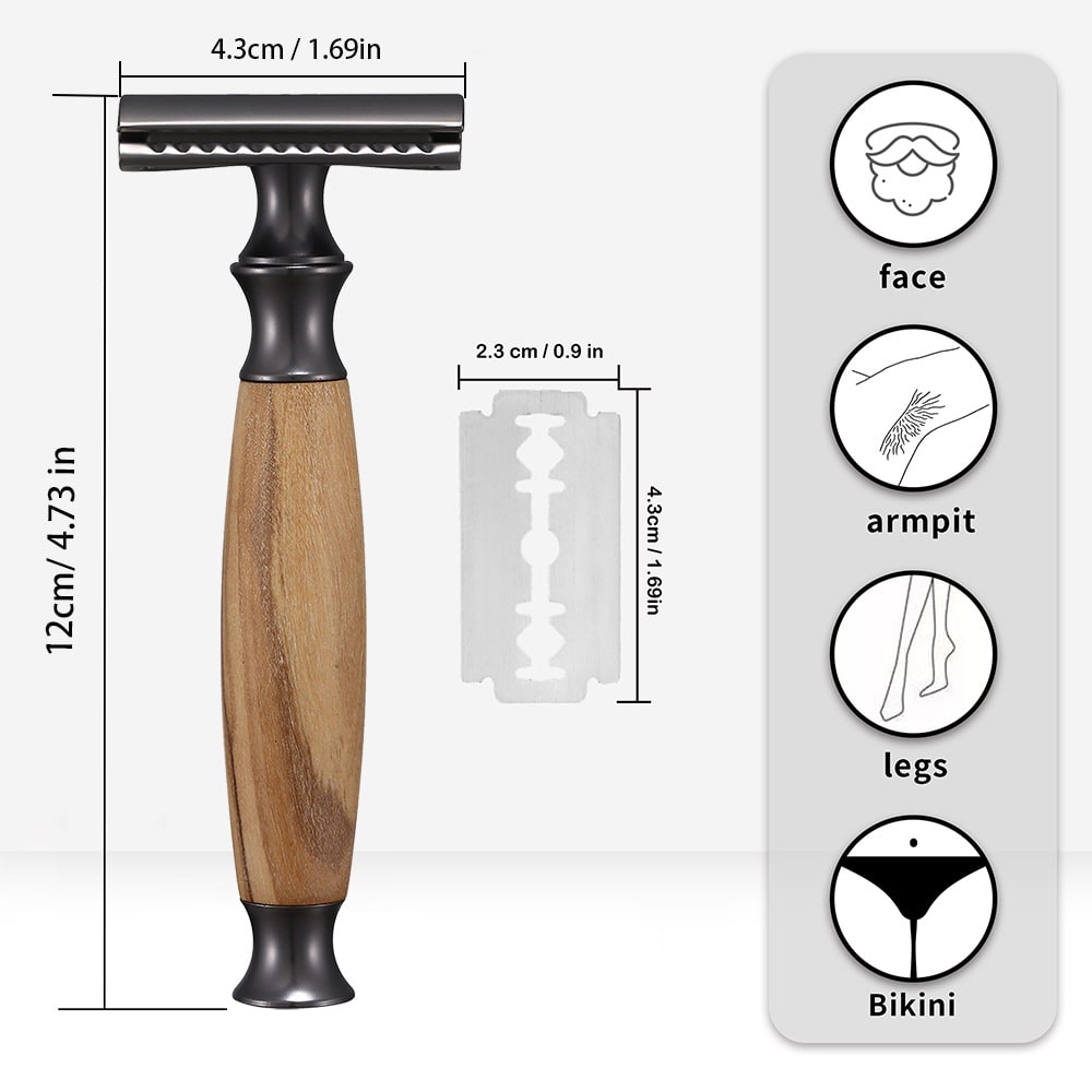Men's Copper Manual Old-fashioned Metal Shaving Razor view 2