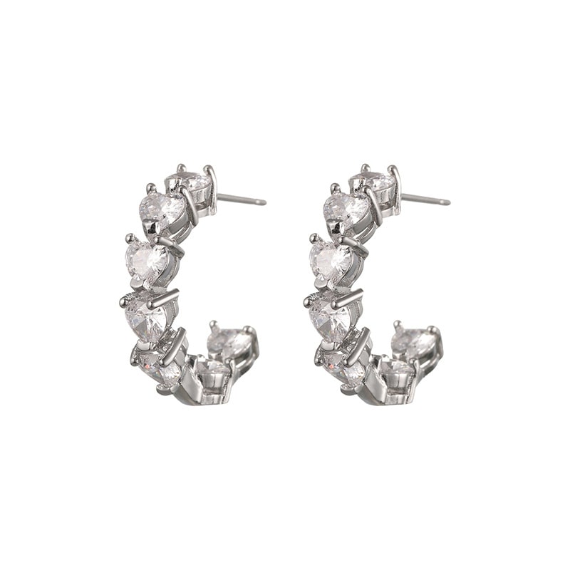 Ornament Simple Rhinestone Ear Clip Design C- Ring Earrings view 6