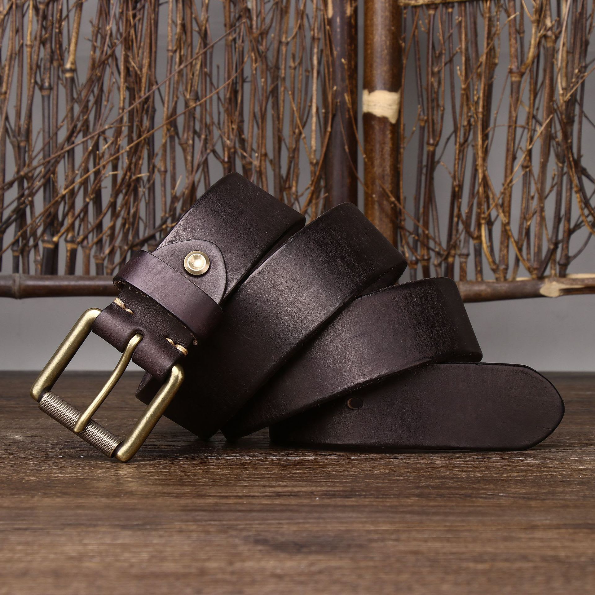 4CM Wide Handmade Widen And Thicken First Layer Cow Leather Belt view 8