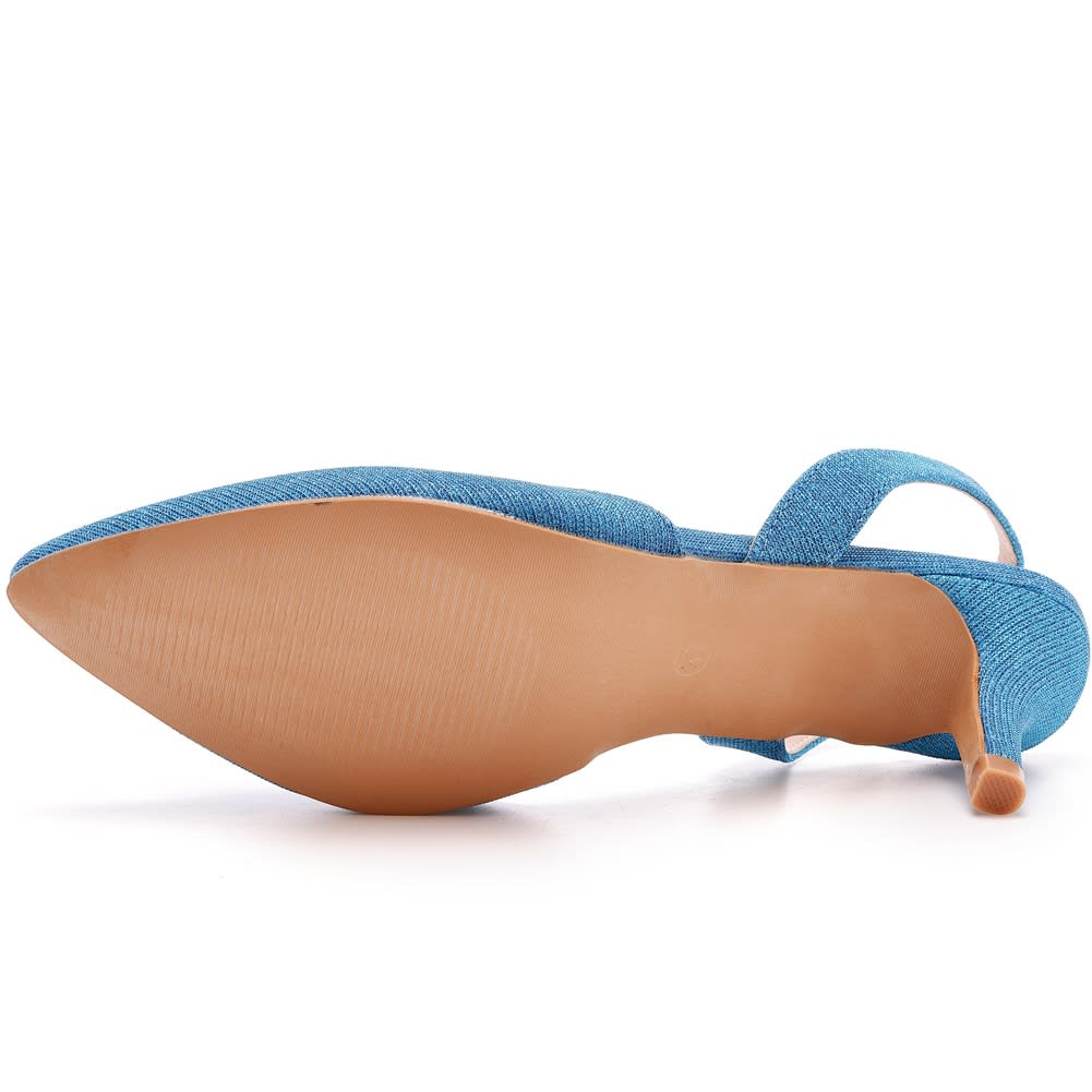 6cm Low-cut Pointed-toe Color-changing Cloth Plus Size Sandals view 20