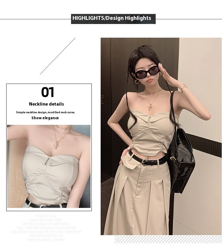 Women's Design Sense Slimming High Waist With Belt Long Skirt Tube Top Two-piece Set view 26