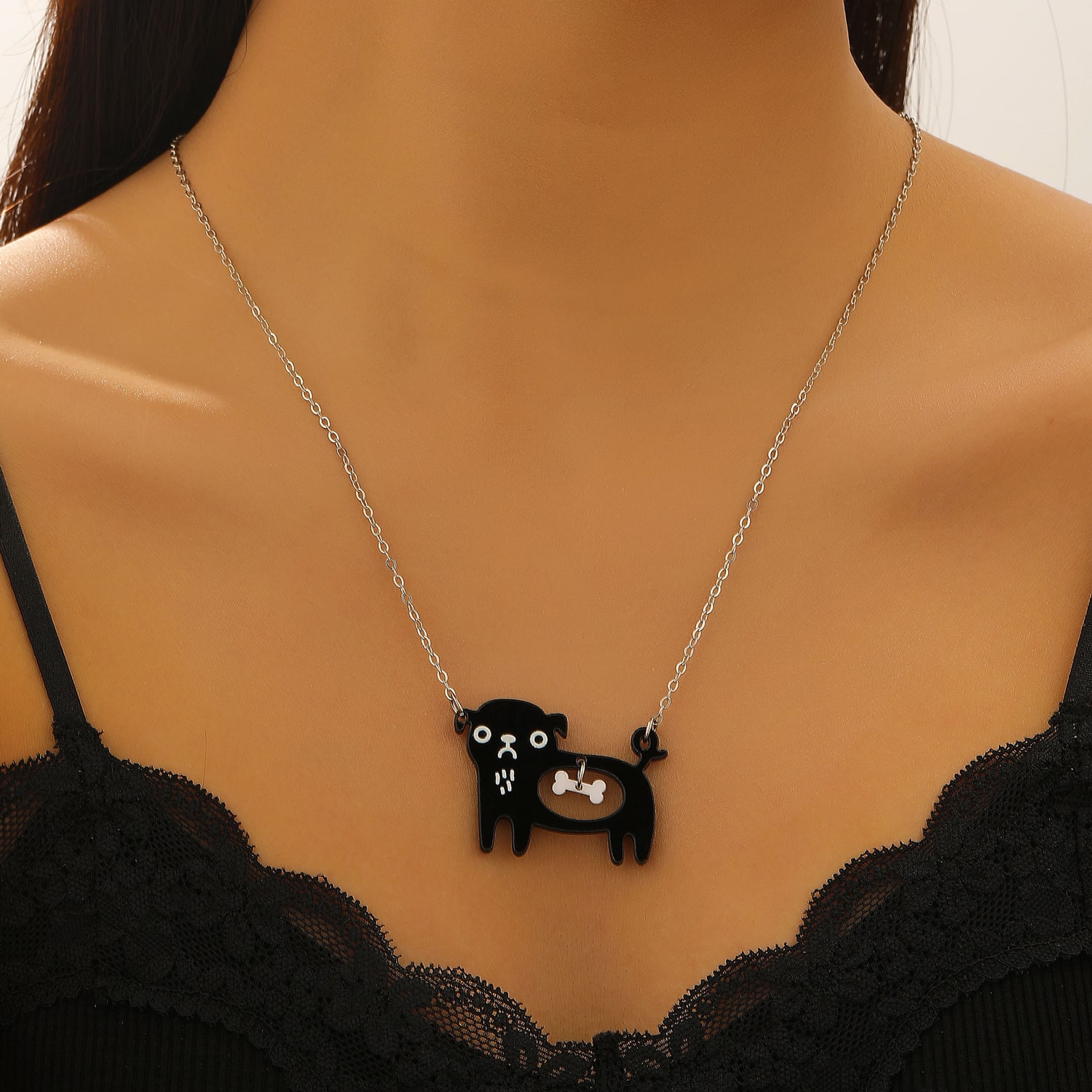 Cute Dog Cat Cartoon Necklace Ins Creative Collarbone Chain view 6