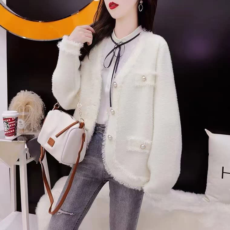 Women's Loose-fitting Tassel Vintage Sweater Coat view 3
