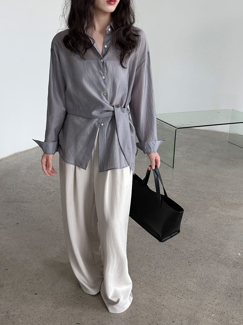 Simple Comfortable Yamamoto High Waist Wide Leg Trousers view 9
