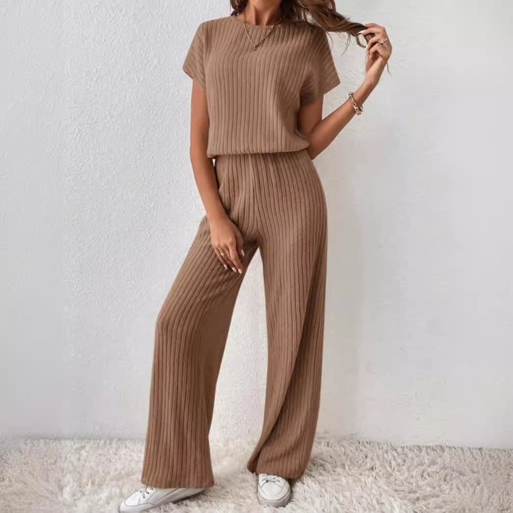 Women's Knitted Loose Wide-leg Pants Two-piece Suit view 12