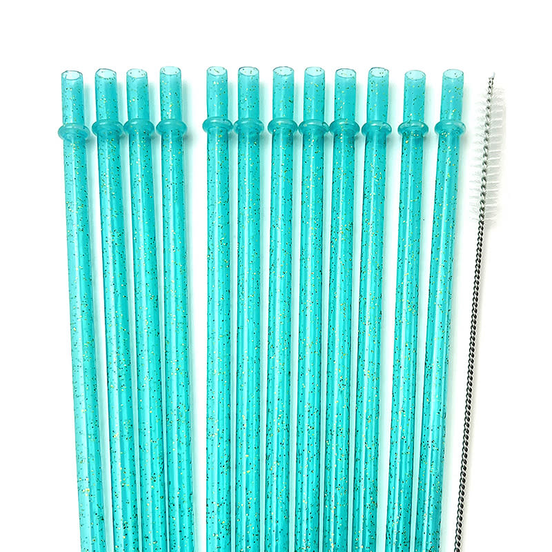 Reusable Double Thick Hard Straw Gold Powder Color Band view 6