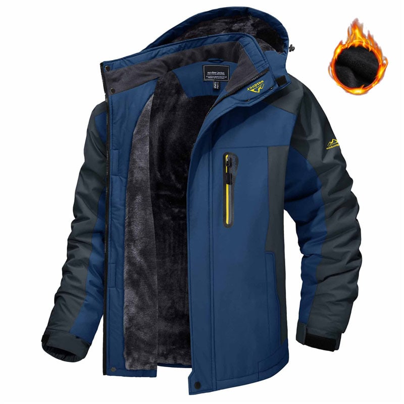 Winter Hooded Jacket Fashion Casual Warm Fleece Coat Windproof Rainproof Parka Windbreaker Men's Top view 14