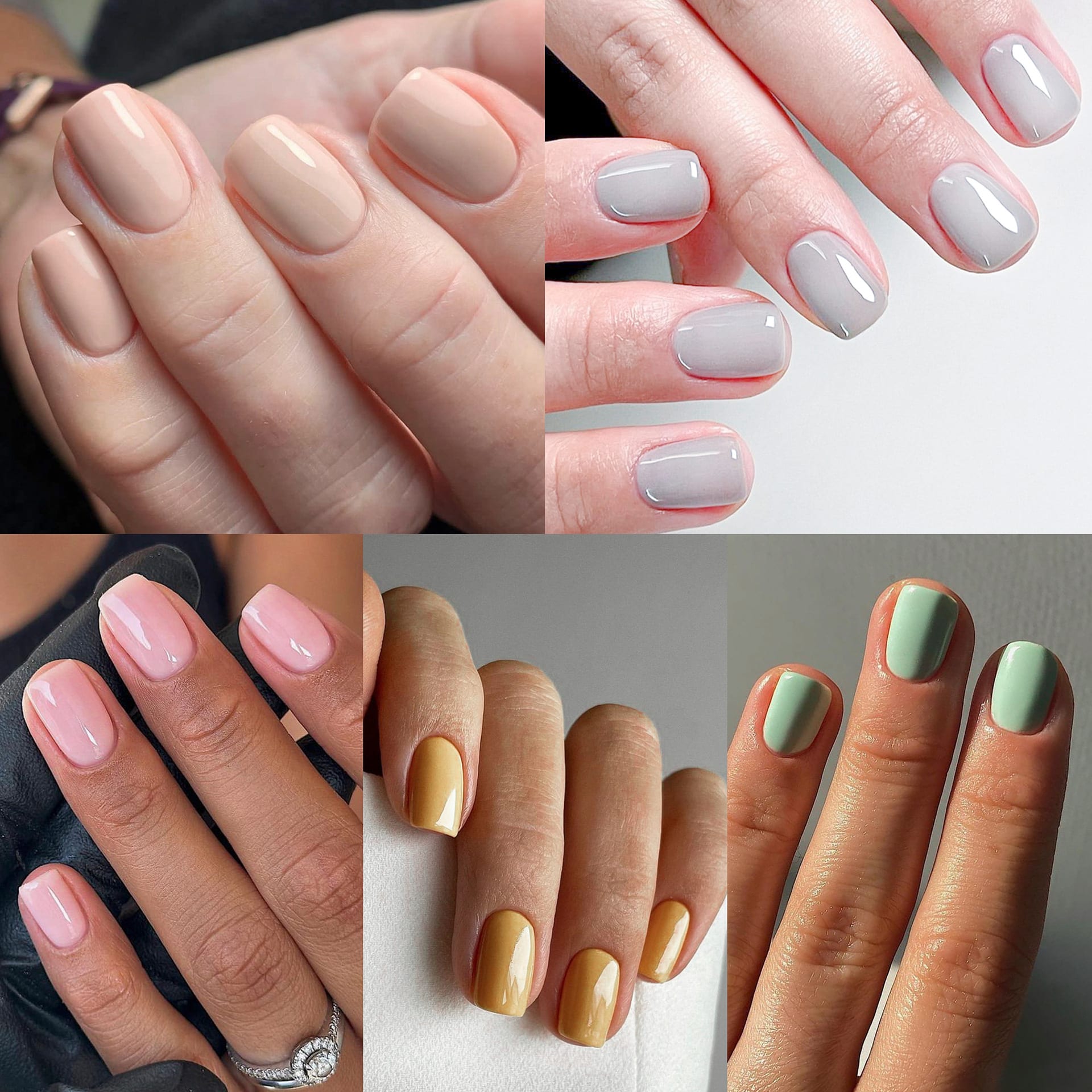 Classic Solid Color Fake Nails Color Short Square view 4