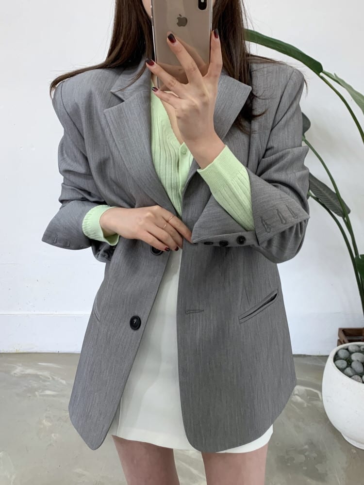 Mid-length Suit Coat Female Casual Suit Top view 3