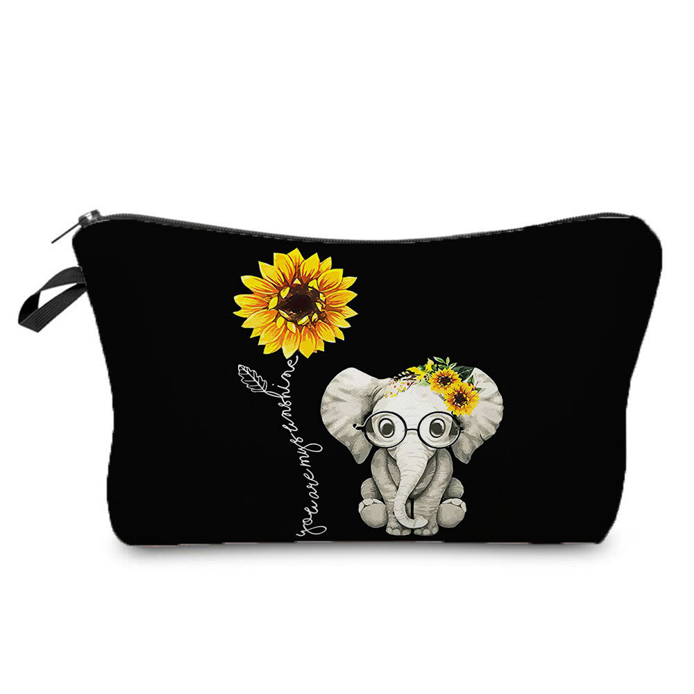 Portable Compact Zipper Makeup Animal Print Washing And Makeup Bag view 16