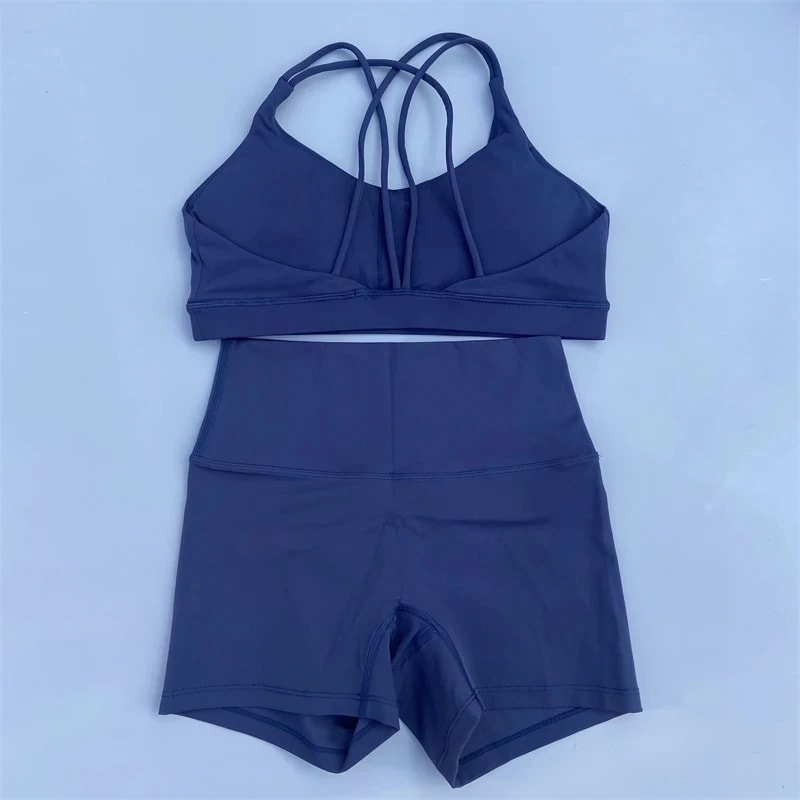 Solid Color Women's Tight Yoga Cycling Shorts Underwear Suit view 7