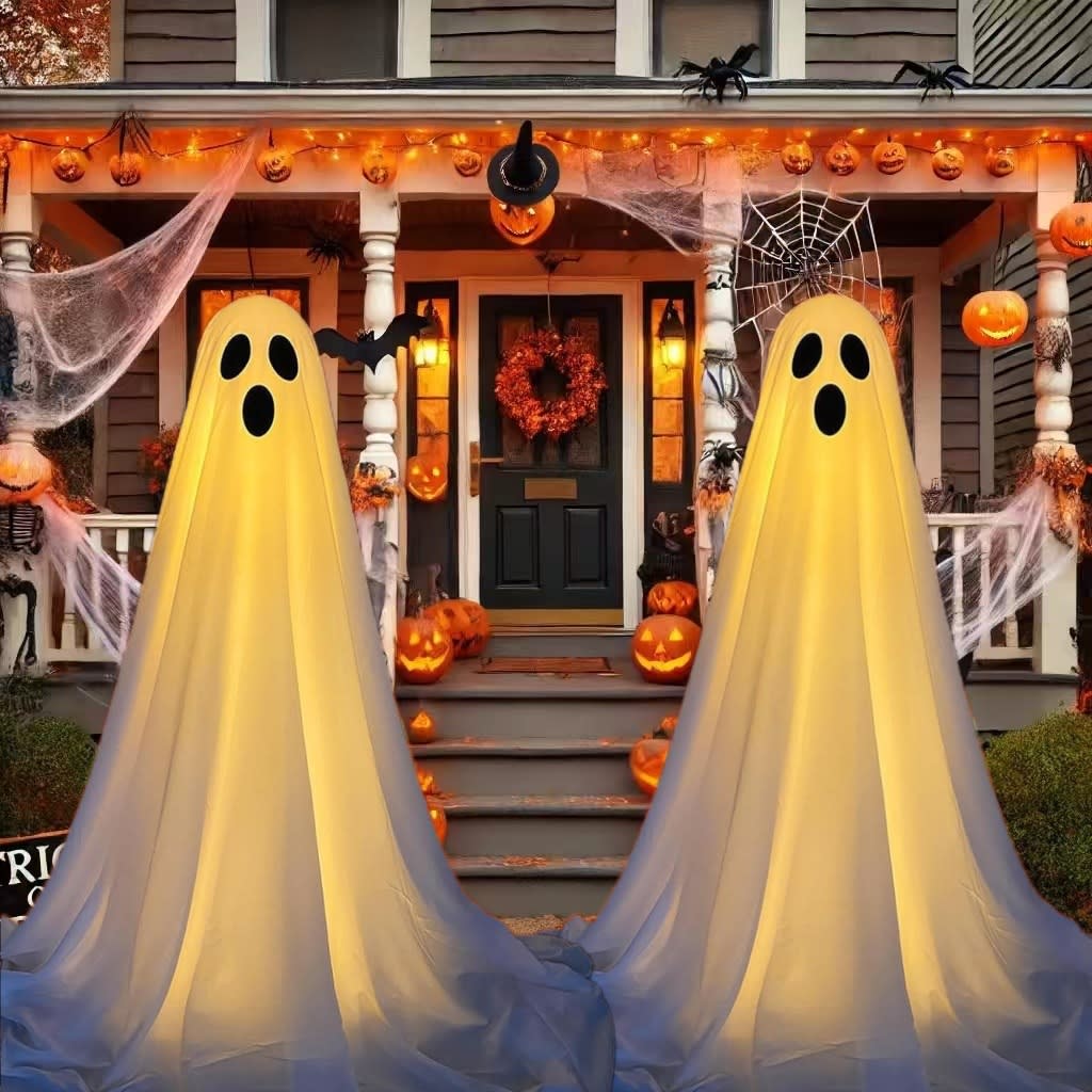 Halloween Decor Spooky Ghost Yard Stake With Stake Weatherproof Porch Garden Decorations For Front Yard Haunted House Props view 14