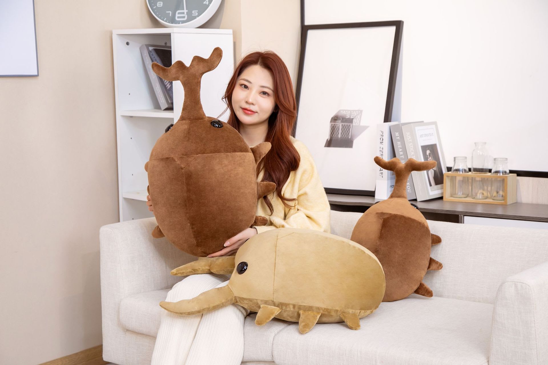Insect Series Plush Toy Pillow Bug Japanese Rhinoceros Beetle Giraffe Shovel Large Doll view 6
