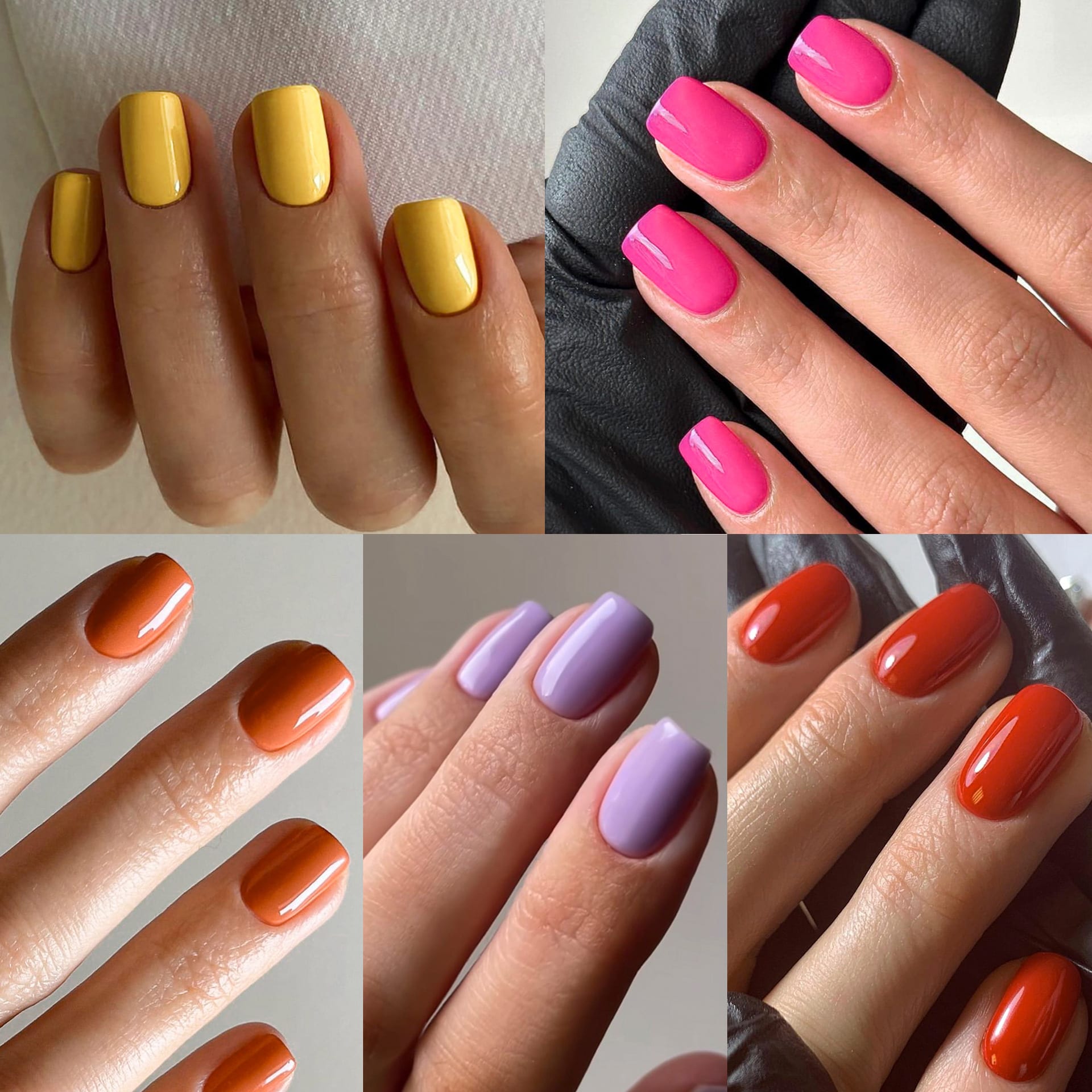 Classic Solid Color Fake Nails Color Short Square view 11