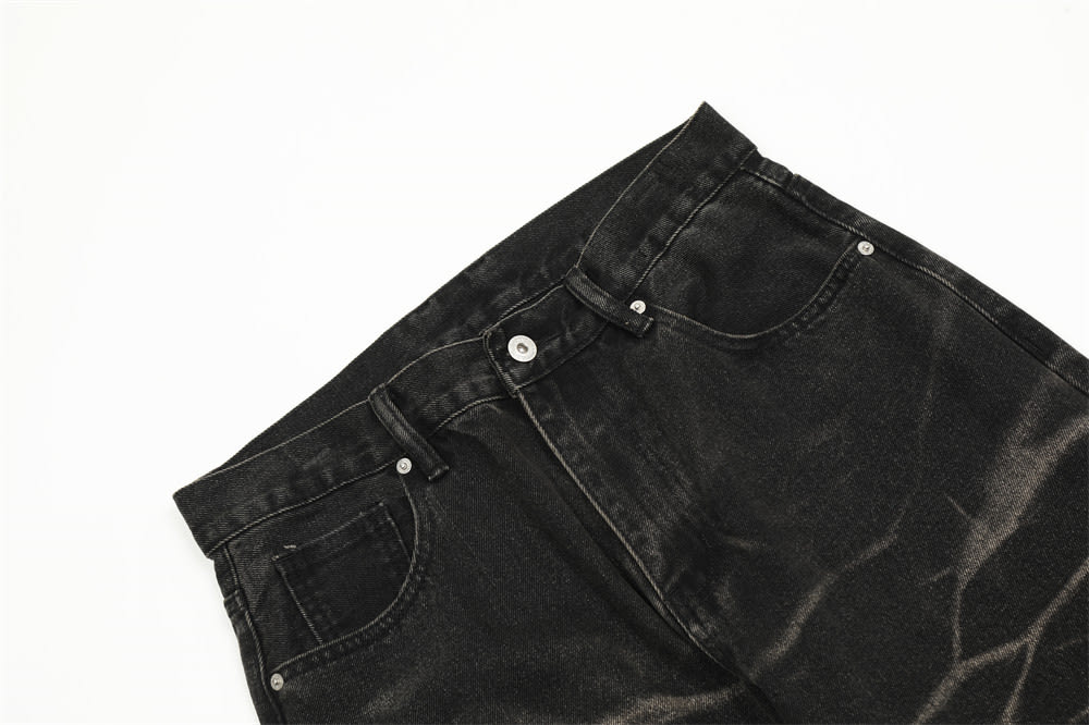 Tie-dyed Water Ripple Denim Trousers For Men view 12