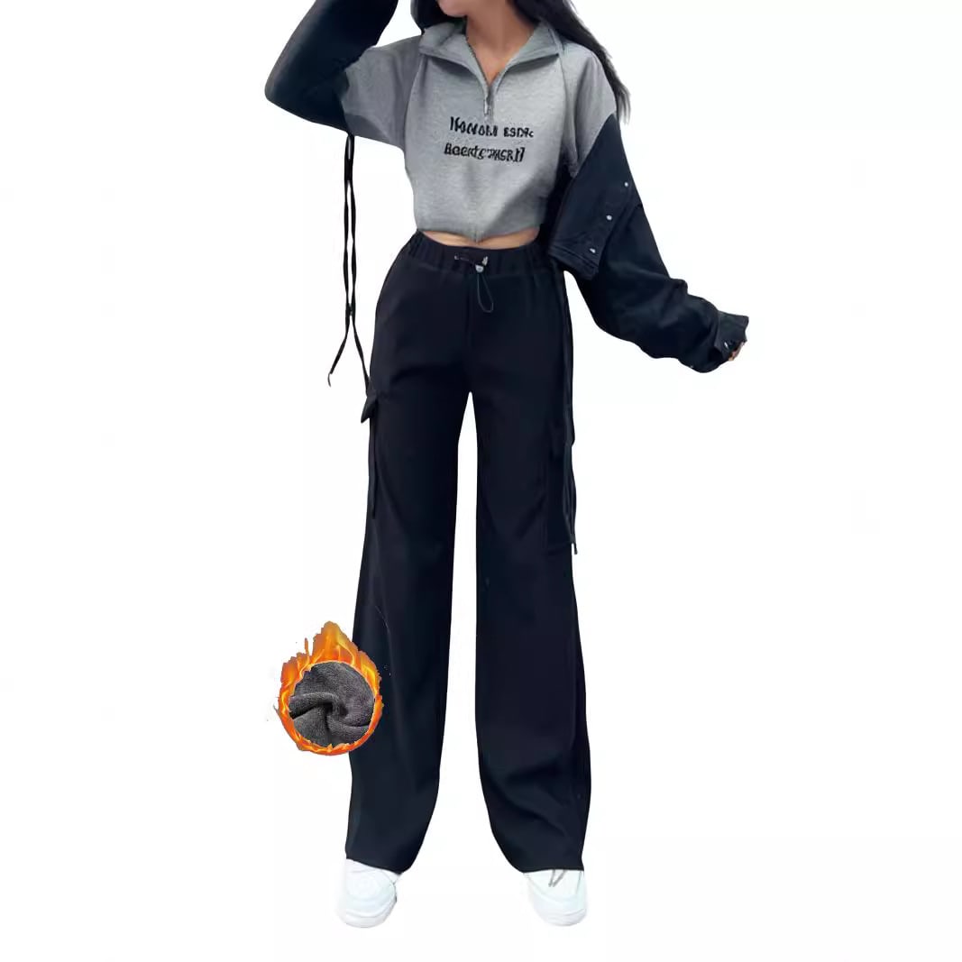 Cargo Pocket Trousers Loose Street Mop Trousers view 3