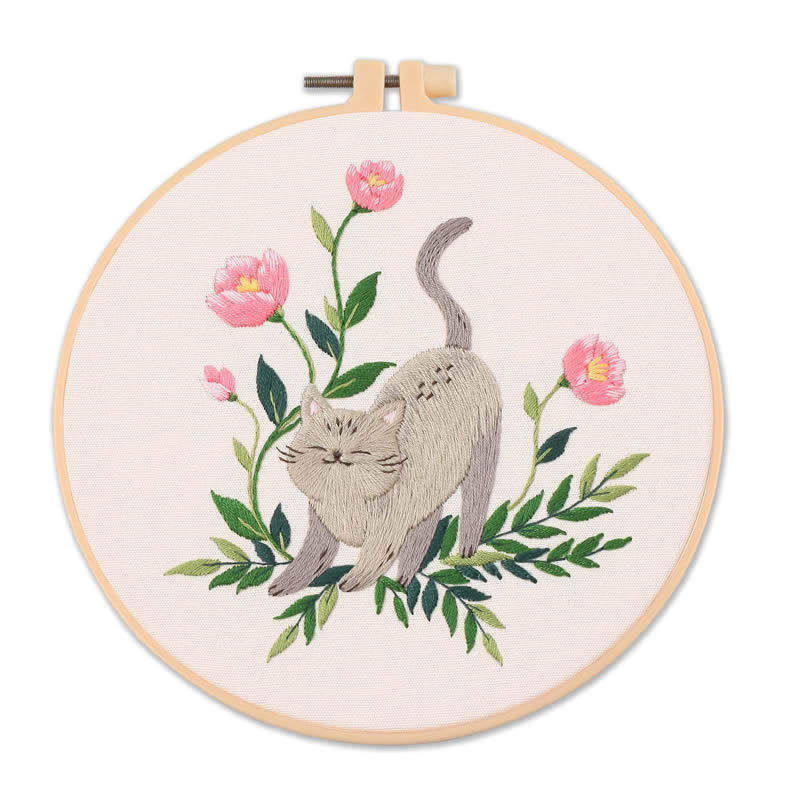 Cat Embroidery Pattern Diy Material Package Kit view 9