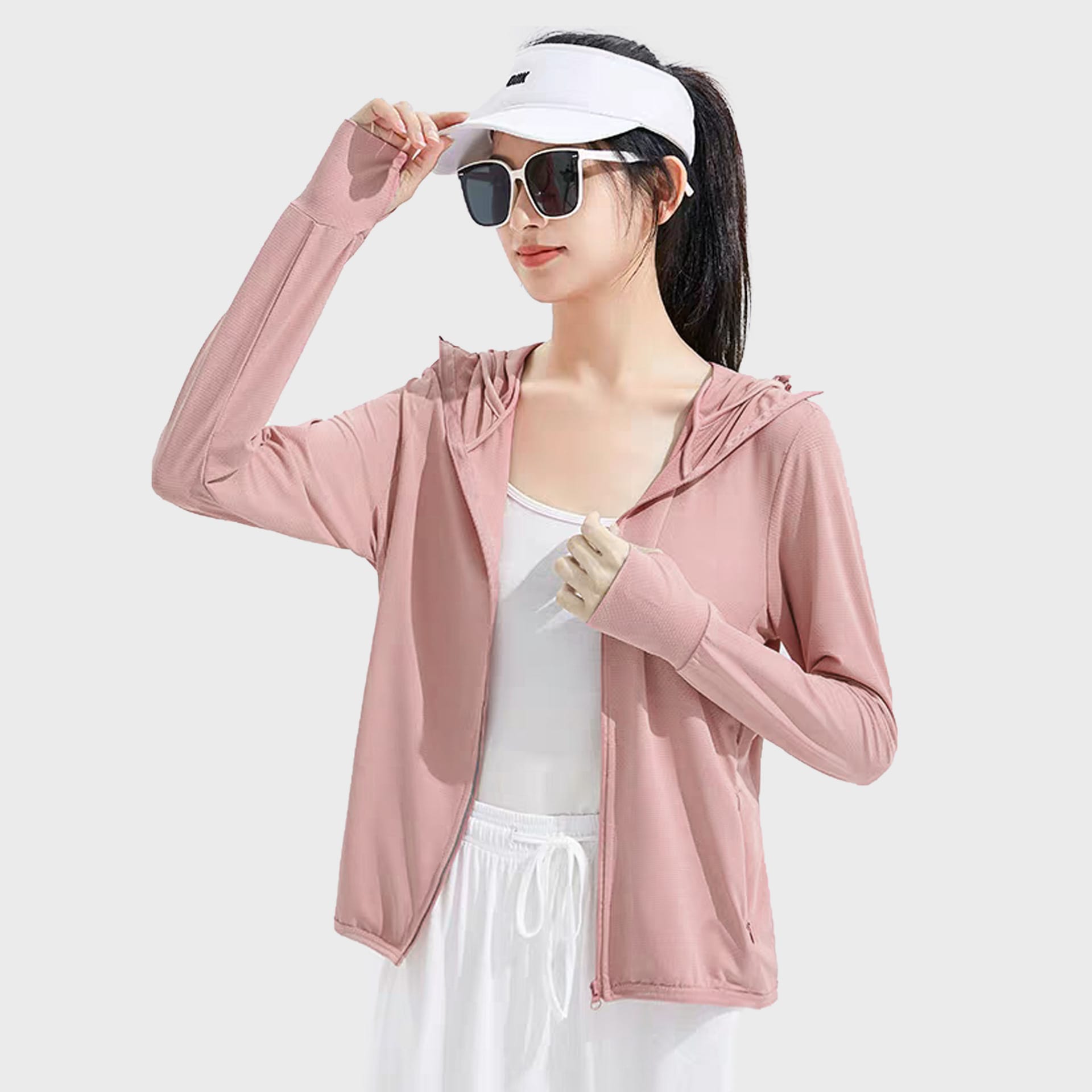 Lightweight UF50 Slimming And Short Sun Protection Clothing For Women view 3