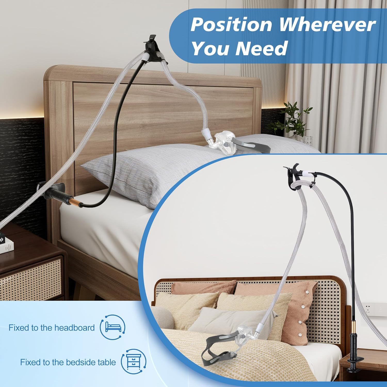 Hospital Home Bedside Fixed Ventilator Hose Bracket view 2