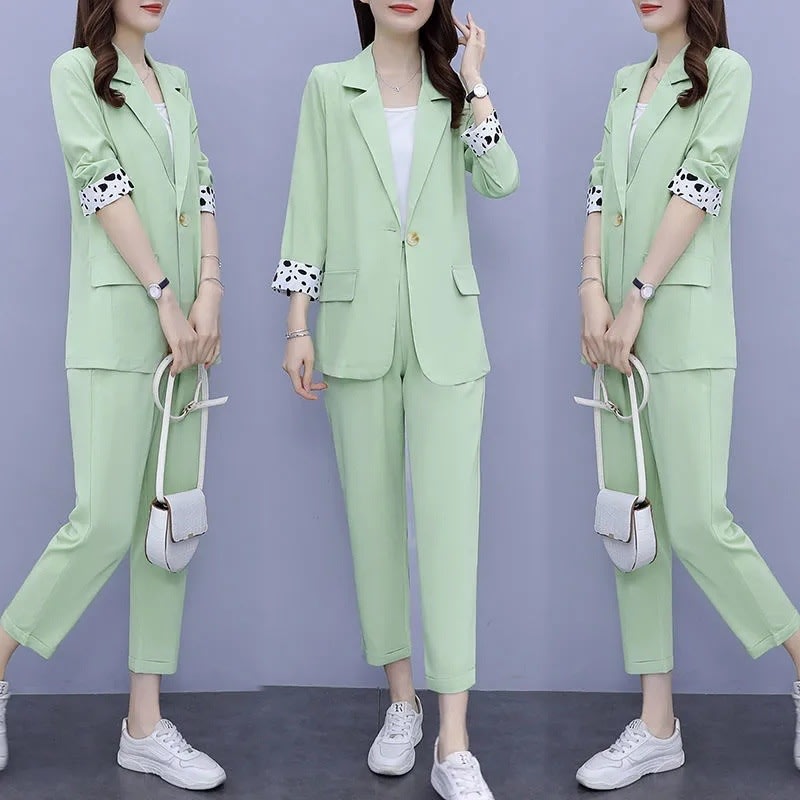Flab Hiding Loose Temperament Slimming Coat Two-piece Set view 5