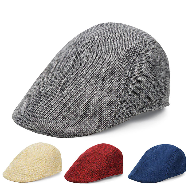 Cotton And Linen Beret Men's Retro Peaked Cap view 5