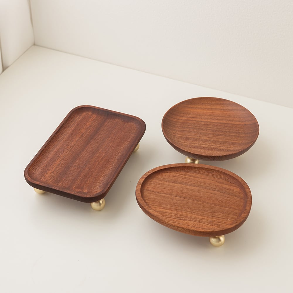 Solid Wood Ebony Jewelry Goblet Tray Beads view 7