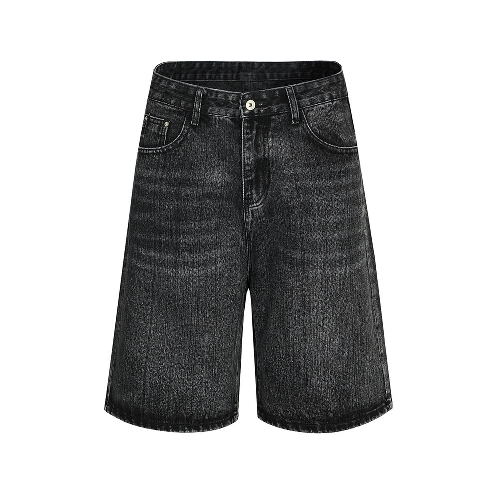 Retro Washing Water Denim Shorts Men view 4