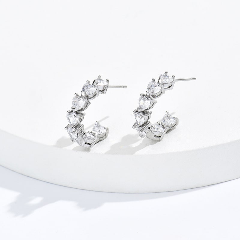 Ornament Simple Rhinestone Ear Clip Design C- Ring Earrings view 5