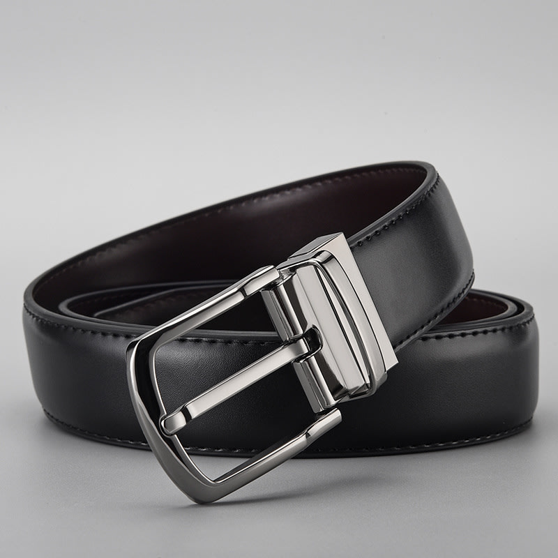 Gentleman Business Style Men's Leather Business Rotation Pin Buckle Belt view 4