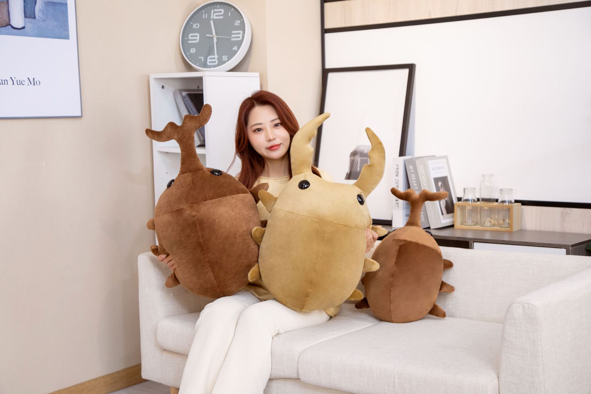 Insect Series Plush Toy Pillow Bug Japanese Rhinoceros Beetle Giraffe Shovel Large Doll view 8