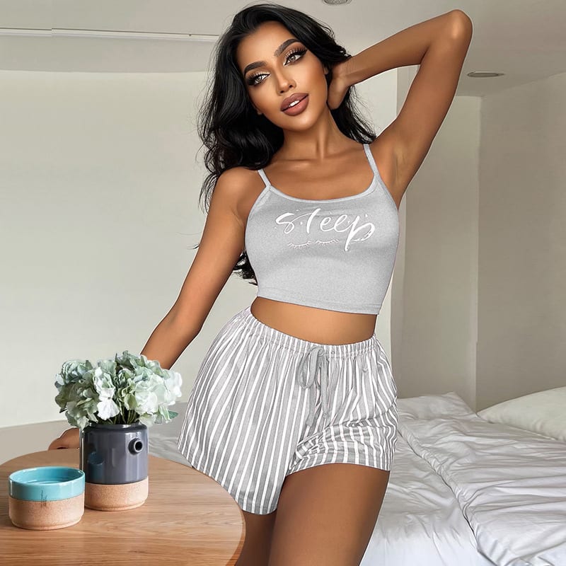Letter Stripes Printed Ladies' Homewear view 9