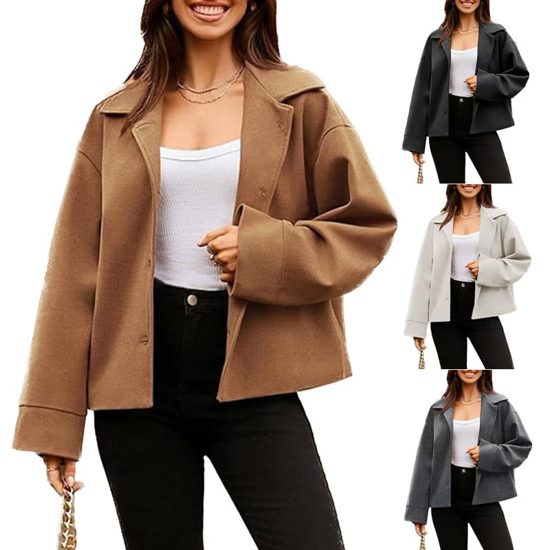 Women's Short Small Suit Long Sleeve Button Coat view 1