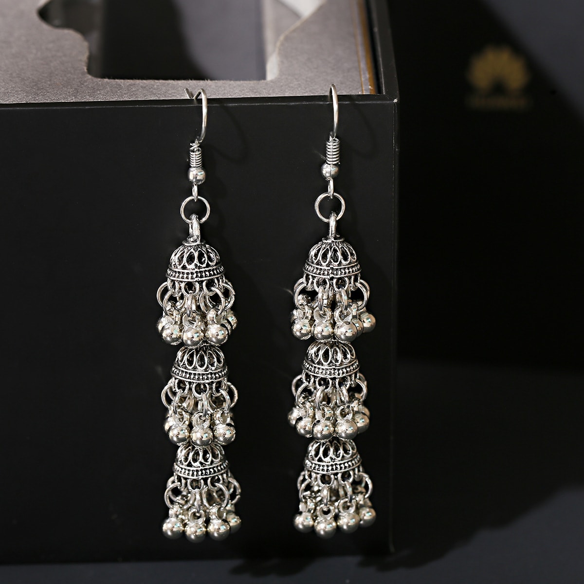 Fashion Retro Bell Tassel Indonesian Ethnic Style Multi-layer Earrings view 3