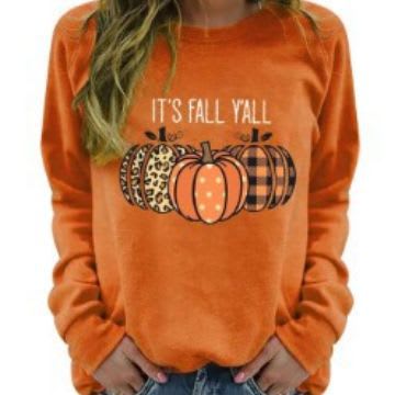 Women's Halloween Pumpkin English Printed Sweater view 11