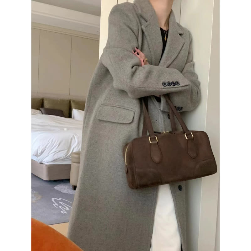 Loose Versatile Below The Knee Long Woolen Coat view 4
