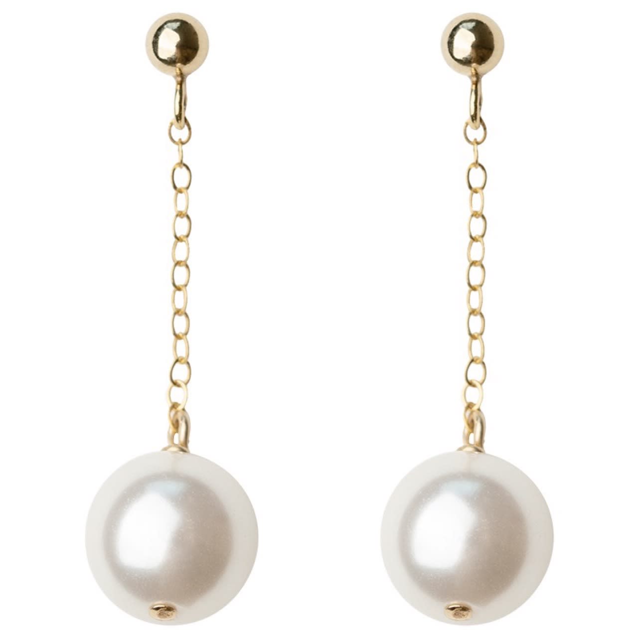 Pearl Long Fairy Temperamental 14K Gold Plated Simple Earrings view 5