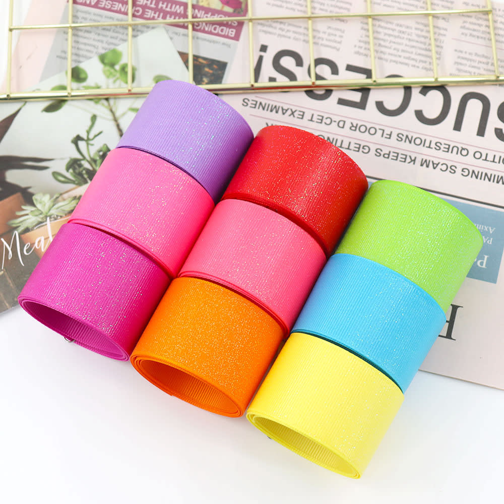 Sprinkle Colorful Glittering Powder Scene Decoration Gift Packaging Ribbed Band Silk Ribbon Webbing view 19