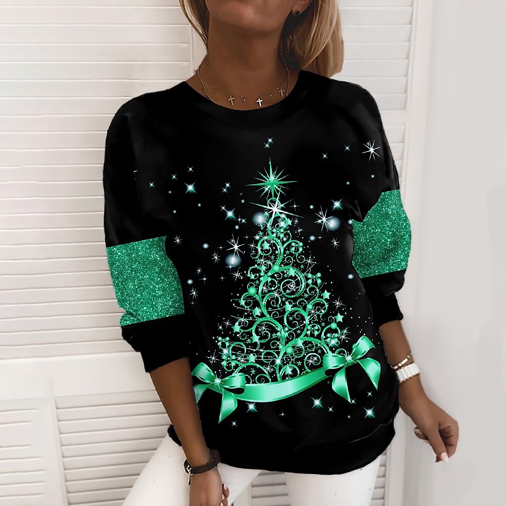 Christmas Sweater Women's 3D Digital Printing Pullover Jacket Fashion Casual Sweatshirt Long Sleeve Printed Round Neck Shirt Top Clothes view 8