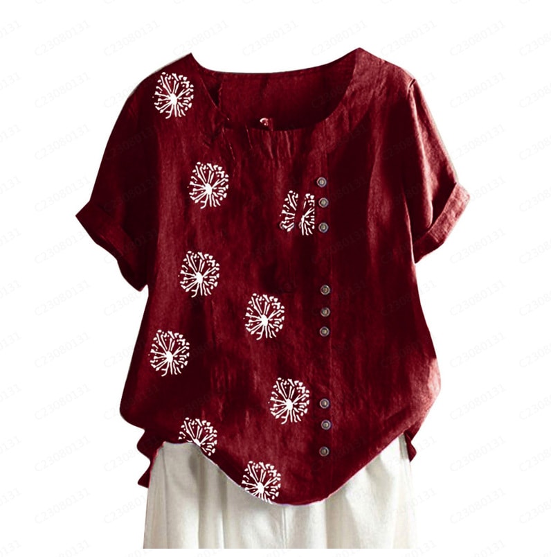 Women's Top Clinch Vintage Cotton And Linen Printing view 8