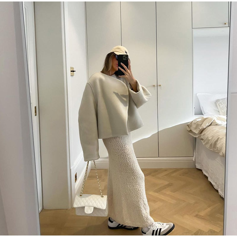 Women's Fashion Personality Solid Color Woolen Coat view 6