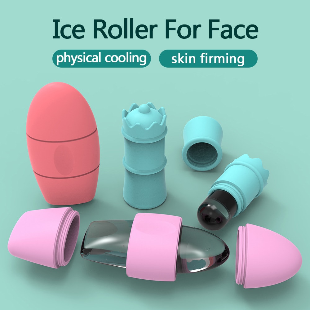 Silicone Ice Face Roller Contour Shrink Pores Remove Dark Circles Massage Skin Beauty Facial Roller For Eyes Neck Skin Care Tool view 5