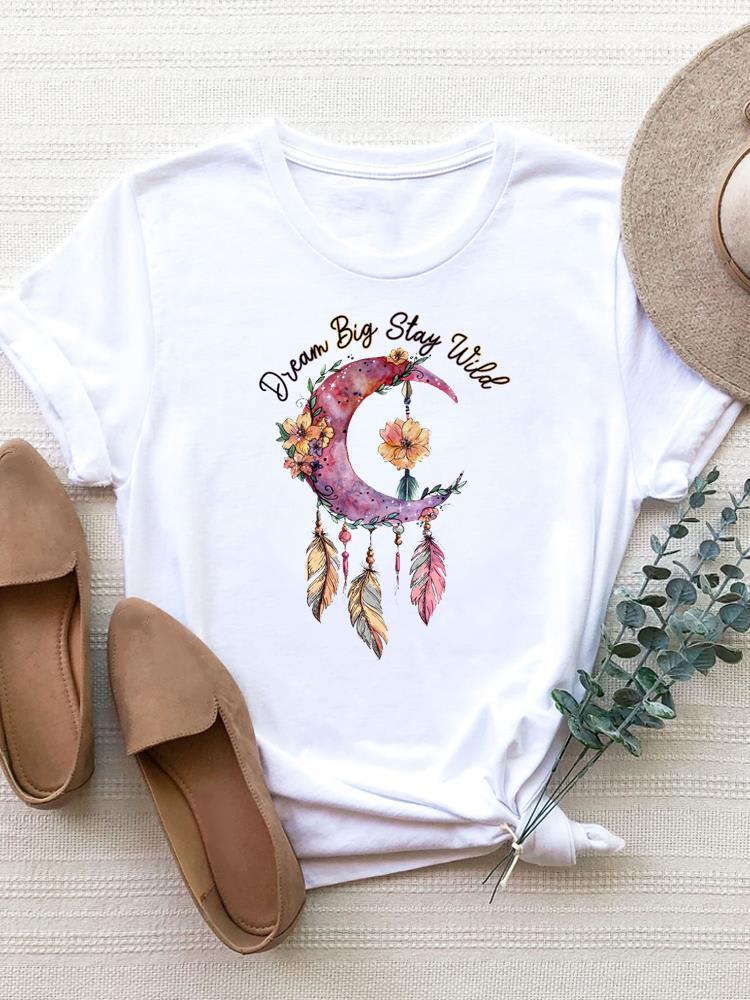 Women's Fashion Printing Short Sleeve T-shirt Top view 13
