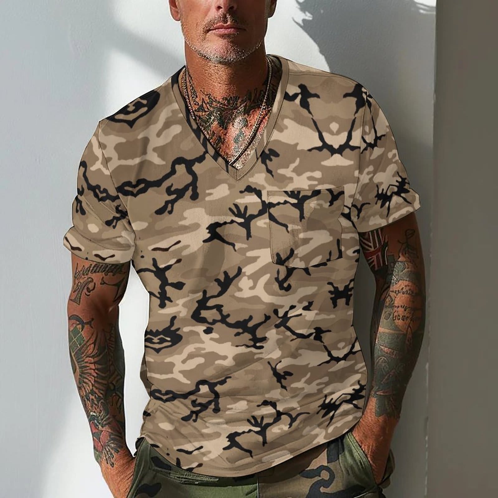 Summer Men's Design Camouflage Breathable Loose Fashion Short Sleeve view 14