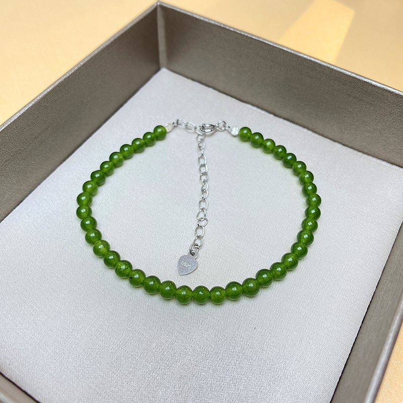 Silver White Green Chalcedony Pearl Bracelet For Women view 2