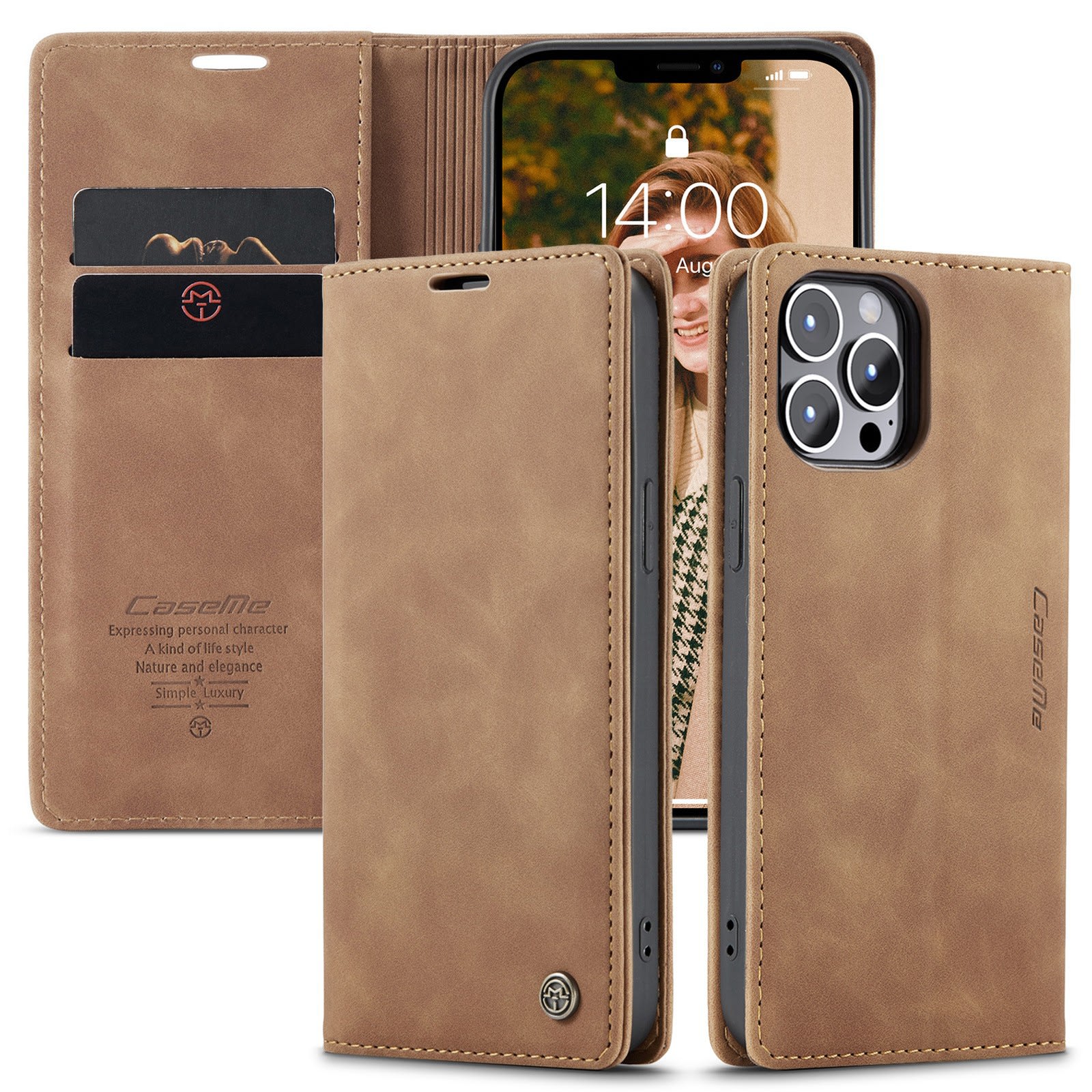 Multifunctional Leather Magnetic Phone Case Card Flip Protective Cover view 3
