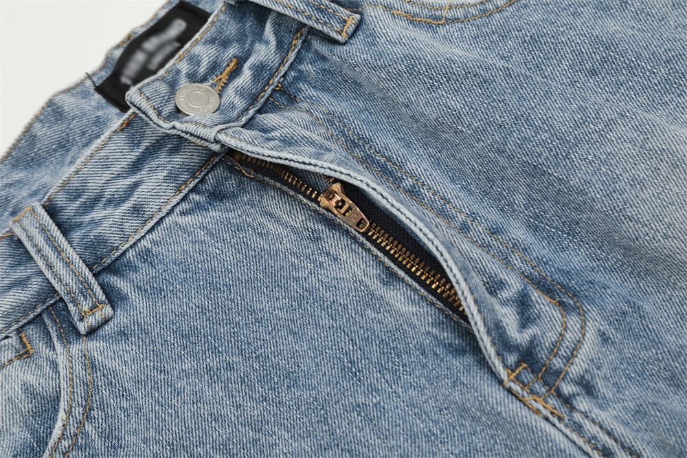 Fashion Knee Hole Denim Trousers Men view 15