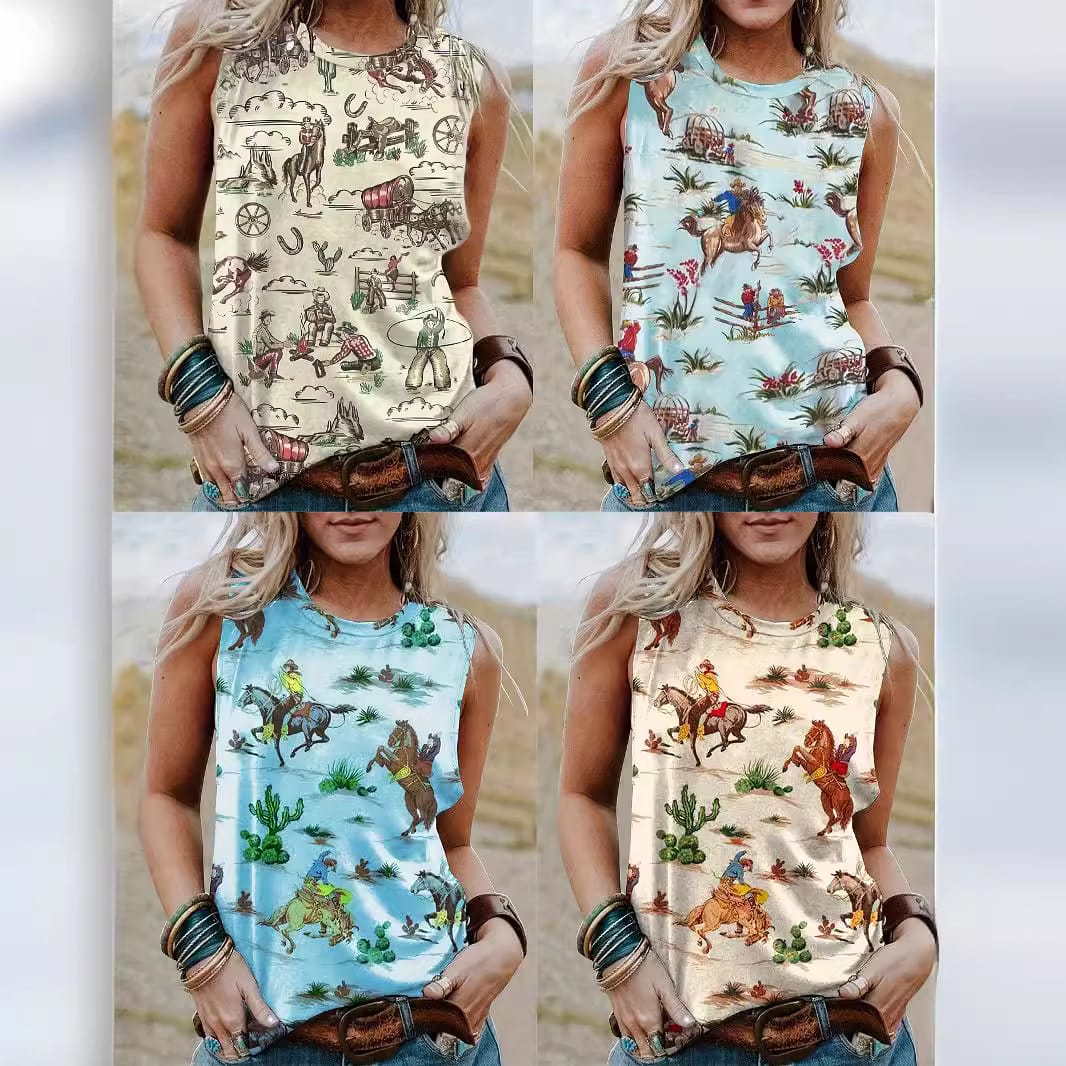Women's Vest Women's Western Style Summer Digital
