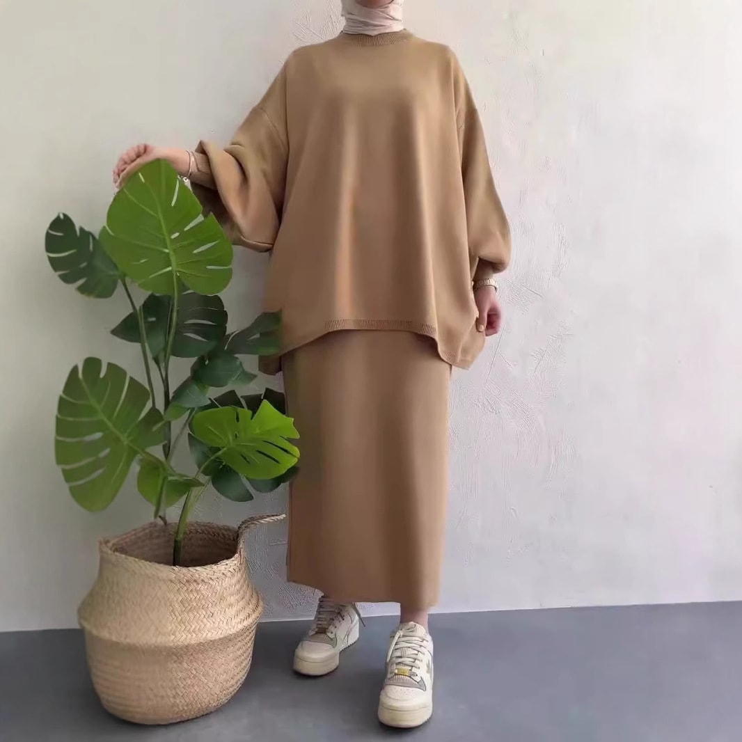 Women's Fashion Loose And Warm Knitting Suit view 10